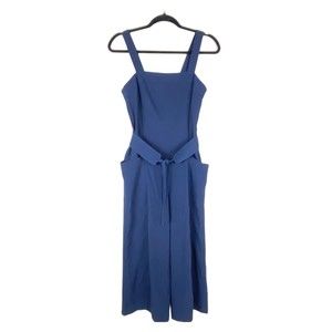 Joie Zephrine Jumpsuit Size 12 Navy Blue Cropped Wide-Leg Sleeveless Womens New